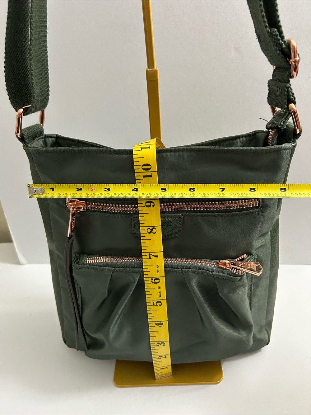 Aimee Kestenberg - Tyler Nylon Olive Green Crossbody with Rose Gold Hardware - Picture 13 of 13